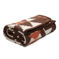 Brown woven tribal blanket featuring geometric patterns, cozy winter jacquard throw. - Indian Brown / 130x160cm
