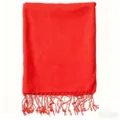 Vibrant red Turkish towel with fringe, lightweight woven beach scarf and quick-dry bath wrap. - 90*180cm / Red