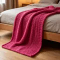 Handmade chunky knit blanket chenille thick yarn throw blanket for sofa bed cozy pink decor. - Washable [50*50] 300g / 1cm Chenille-Rose Red