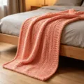 Chunky knit blanket soft chenille throw blanket handmade chunky yarn blanket for sofa bed cozy - Washable [50*50] 300g / 1cm Chenille-Skin Pink