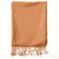 Camel Woven Tassel Beach Towel Solid Color Soft Quick Dry Summer Travel Essential - Coffee