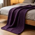 Handcrafted chunky knit blanket, cozy chenille throw for sofa and bed, deep purple home decor - Washable [50*50] 300g / 1cm Chenille-Deep Purple