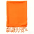 Orange tassel beach towel and woven wrap scarf variant for summer outdoor travel and daily use. - Orange
