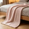 Chunky knit pink blanket cozy soft chenille throw blanket for sofa and bed warm home decor item - Washable [50*50] 300g / 1cm Chenille-Light Pink