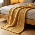 Cozy yellow chunky knit blanket, handmade thick yarn throw for sofa and bedroom bed decor. - Washable [50*50] 300g / 1cm Chenille-Yellow