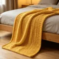 Yellow chunky knit blanket, cozy chenille yarn throw for sofa, soft handmade bedroom bed cover. - Washable [50*50] 300g / 1cm Chenille-Milky White