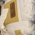 Soft baby muslin swaddle blanket with elegant fringe, cozy double layer baby wrap for newborns. - 68x85cm-200g / Yellow