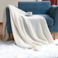 Nordic Tassel Knitted Throw Blanket Cream White Pineapple Pattern Sofa Cover Blanket - 130x170cm / Beige