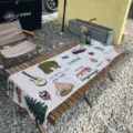 Woven jacquard camping table runner with bohemian outdoor pattern, durable cotton blend fabric for decor. - 45*170 / Table Runner - Camping Aesthetic