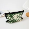 Funda de caja de panuelos de punto verde blanco estuche de escritorio decoracion hogar - Floral Tejido Verde y Blanco