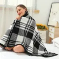 Black and white plaid throw blanket soft cozy flannel blanket for couch bed living room decor - 80*100 380g / Twill Plaid - Black and White