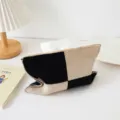 Fundas para caja de pauelos de punto bloque de color negro blanco decoracion hogar - Cuadros Grandes Blanco y Negro