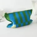 Fundas para caja de panuelos tejida de rayas azul verde algodon decoracion variante - Rayas Verticales Azules y Verdes