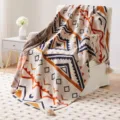 Bohemian style knit jacquard throw blanket for cozy sofa decor and outdoor camping use. - Pendant - Sarya