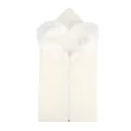 Cream Knit Baby Sleeping Bag Fleece Lined Hooded Swaddle Blanket Stroller Variant - White