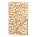 Cozy leopard print knit throw blanket, soft plush fuzzy blanket for sofa bed home decor. - 75x90cm 350g / White+Camel