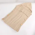 Beige saco de dormir de punto para bebé con botones de madera, accesorio de fotografía. - Sin forro 70*35 - 230 g / Beige