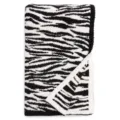 Cozy black and white zebra pattern knitted throw blanket, soft plush sofa blanket for home. - 75x90cm 350g / Black and White Zebra