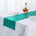 Green sequin table runner sparkling table cloth for wedding party dining table decoration. - 30*180cm / Cyan