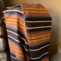 Handmade Mexican blanket striped woven throw blanket for beach picnic sofa table decor. - Coffee