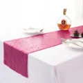 Hot pink sequin table runner sparkling glitter decoration for party wedding dining table - 30*180cm / Rose Red