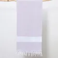 Woven jacquard Turkish towel beach blanket with elegant diamond pattern and soft fringes. - Light Purple