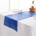 Corsia da tavolo con paillettes blu tessuto glitterato per decorazione tavola festa di nozze - 30*180cm / Blu zaffiro