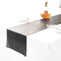 Corsia da tavolo con paillettes nera elegante runner da tavolo lucido per feste matrimonio - 30*180cm / Nero