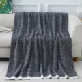 Soft knitted throw blanket, cozy half-velvet textured blanket for home decor and sofa. - 150*200 - 1400g / Soft Fluffy Blanket - Black