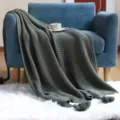 Nordic Knitted Throw Blanket with Tassels Pineapple Pattern Sofa Bed Cover Soft Grey - 120*150CM / Gray