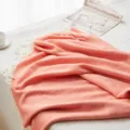 Orange herringbone woven tassel throw blanket, soft acrylic sofa bed blanket cover. - Big Wave Pattern - Orange