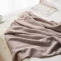 Cozy brown herringbone throw blanket with fringe, soft acrylic woven jacquard for couch or bed. - Big Wave - Coffee