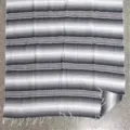 Couverture mexicaine tissée à la main à rayures géométriques gris noir et blanc SKU. - MC noir et gris