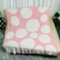Cozy pink fuzzy throw blanket featuring cute white volleyball patterns, soft and warm for couch bed. - 127x152cm - 900g / Volleyball - White & Pink