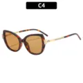 Modische Strass Katzenauge Sonnenbrille C4, stilvoller UV-Schutz für Outdoor-Reisen und Alltag. - Leopard-Tortoise Tee-Gläser