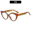 Lunettes anti-lumière bleue œil-de-chat vintage monture imprimé léopard pour femme C6 - C6-Monture Léopard Kaki Rouge