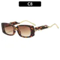 Vintage quadratische Sonnenbrille mit goldenen wellenförmigen Bügeln und Farbverlauf. - C8 Schildpatt Rahmen Doppel Tee Gläser