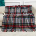 Classic plaid wool blanket cozy tartan throw blanket for home sofa travel and office use - Medium Grey Plaid