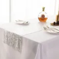 Corridoio da tavola con paillettes argentate per decorazione tavola da pranzo matrimonio. - 30*180cm / Argento