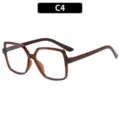 Blue Light Blocking Glasses C4 Brown Square Frame Fashion Stylish Optical Eyewear - Brown Frame Red Khaki