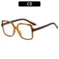 Lunettes anti-lumière bleue bicolores C5, monture carrée oversize tendance et chic. - Monture Marron Transparent Orange