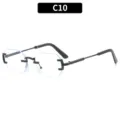 Gafas de sol sin montura elegantes para hombre y mujer, montura negra variante C10. - C10 Montura Negra Lente Blanca