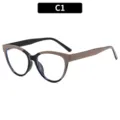 Modische zweifarbige Cat-Eye Blaulichtfilter Brille C1 alltagstaugliches modisches Brillengestell - C1-Khaki Schwarz