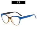 Modische blaue Schildpatt Katzenaugen Blaulichtfilter Brillenrahmen fuer Damen Alltag - C3-Blau Schildpatt
