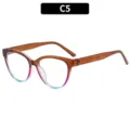 Stilisierte zweifarbige Cat-Eye Blaulichtfilter Brille, modischer Freizeit Damen Brillenrahmen. - C5-Tee Violett Blau