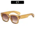 Klobige quadratische Sonnenbrille mit transparenten bernsteinfarbenen Glaesern neu. - C7-Trans Braun Rahmen Verlauf Gläser