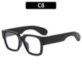 Unisex Dicke Rahmen Quadratische Blaulicht Brille Variante C8 Stilvolle Schwarze Brille - Schwarzer Rahmen Weiße Linse