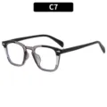 Stylish square anti-blue light glasses for men and women, trendy color-blocking casual frames. - Black Transparent Gray Clear Lens