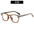 Fashion square anti-blue light glasses, casual color-blocked optical frame variant C10. - Coffee Transparent Tea Clear Lens