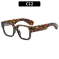 Modische klobige quadratische Schildpatt Brille, Retro dicker Rahmen Blaulichtfilter Brille. - C12-Schildpatt Rahmen Klare Linse